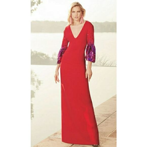 Sachin Babi Byzas Gown Cerise - Picture 12 of 14
